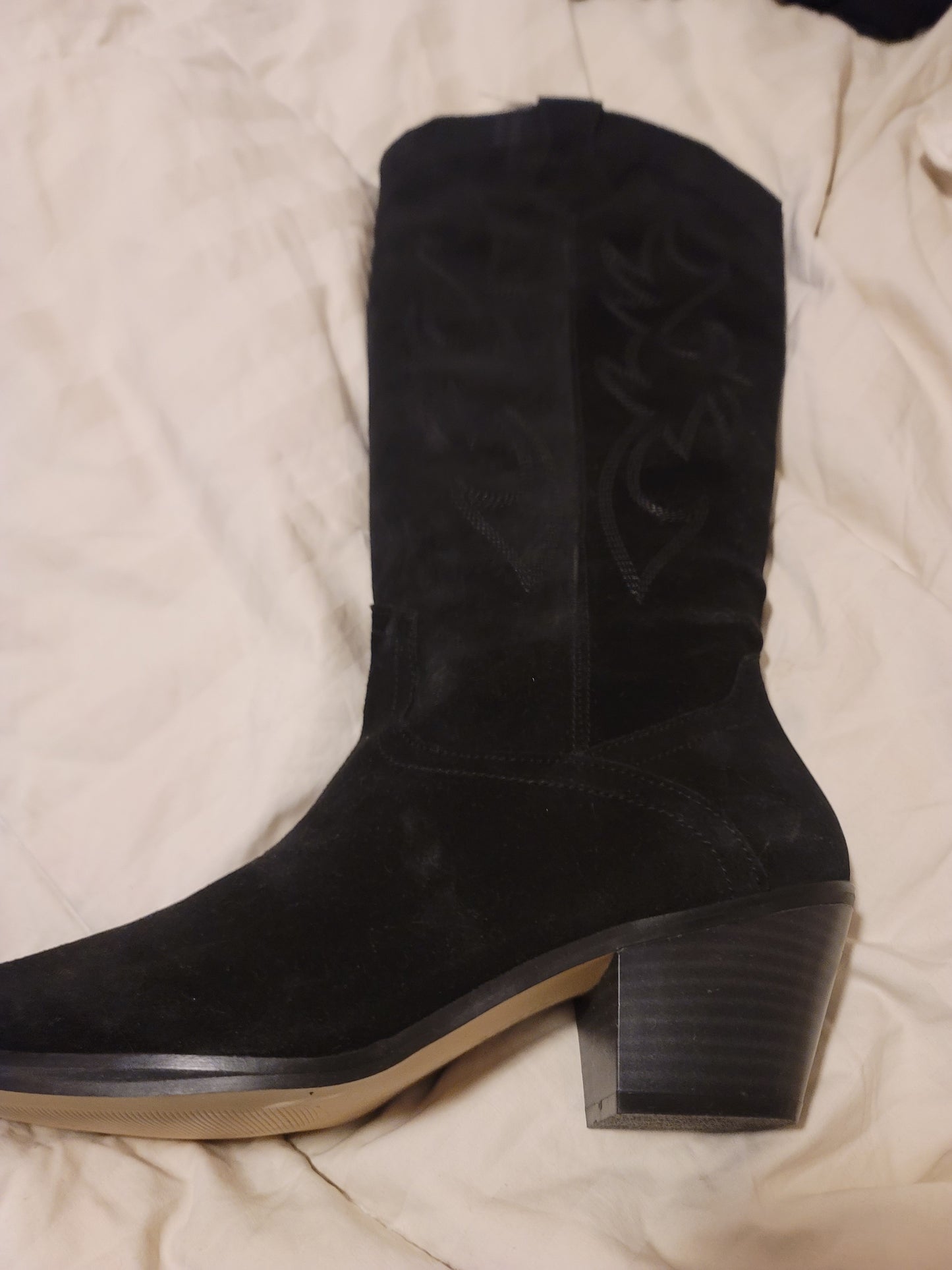 Zara suede low cowboy boots